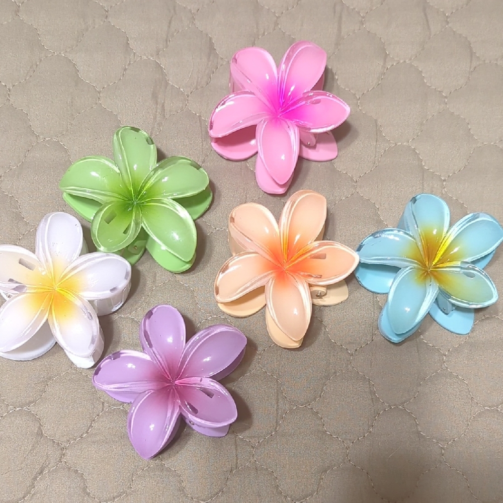 Colorful Flower Hair Clips Set